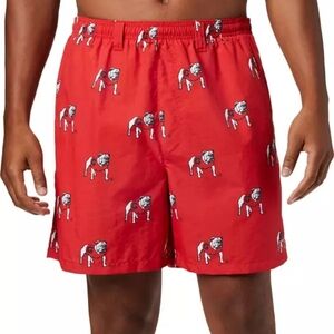 COLUMBIA Red Georgia Bulldogs Big and Tall Backcast Shorts